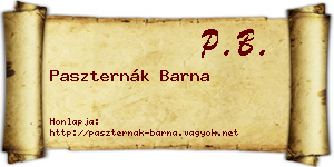 Paszternák Barna névjegykártya