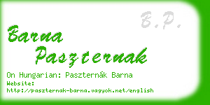 barna paszternak business card