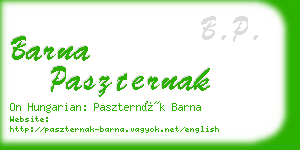 barna paszternak business card